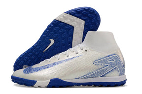 Chuteira Society Nike Air Zoom Mercurial Superfly 10 Elite TF - Branca e Azul