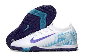 Chuteira Society Nike Air Zoom Mercurial Vapor 16 Elite TF - Branca, Azul e Roxa
