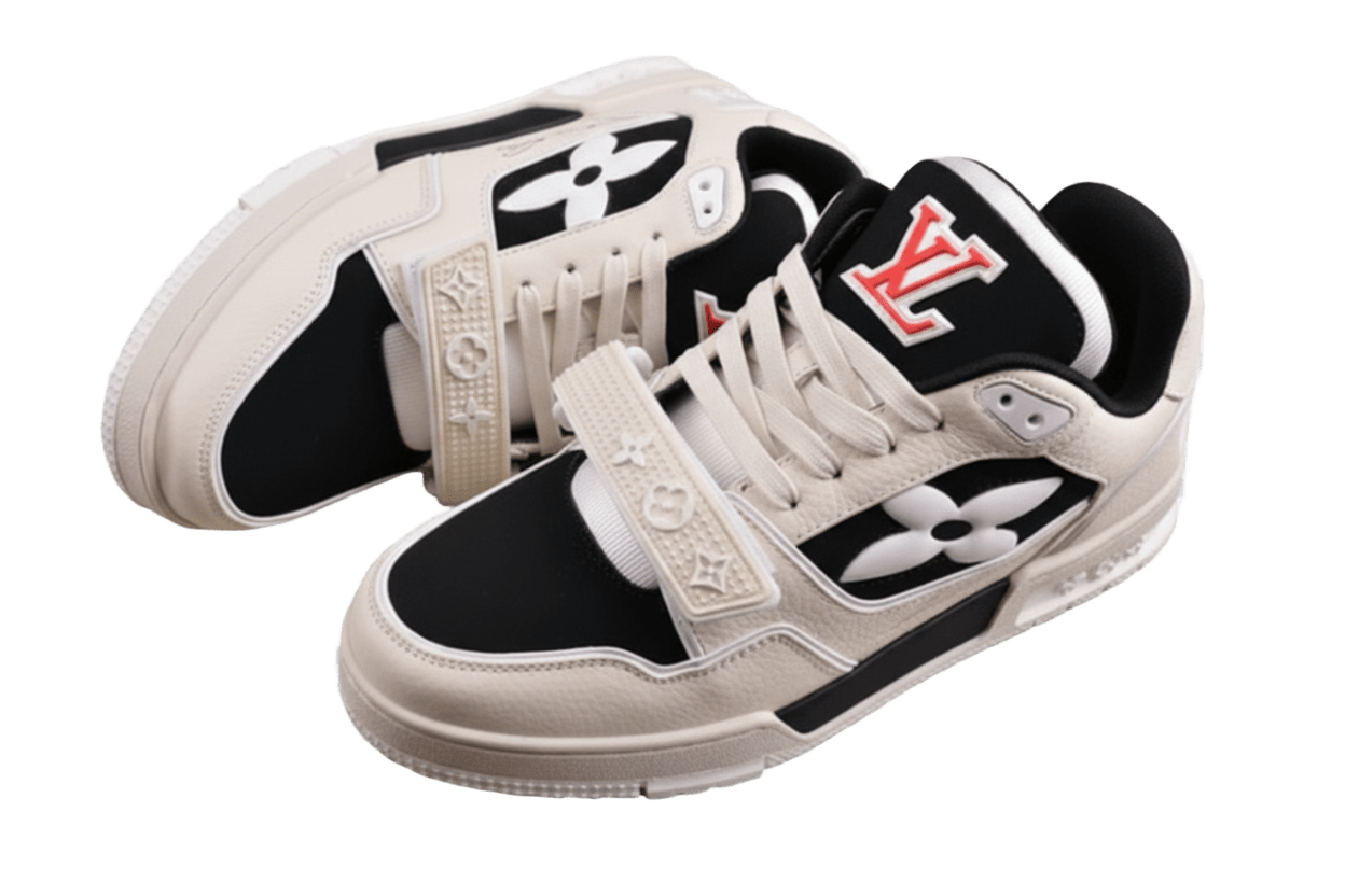 Louis Vuitton Trainer Black White Cream