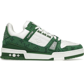 Louis Vuitton Trainer Green Monogram Denim White