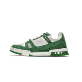 Louis Vuitton Trainer Green Monogram Denim White