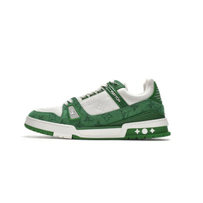 Louis Vuitton Trainer Green Monogram Denim White